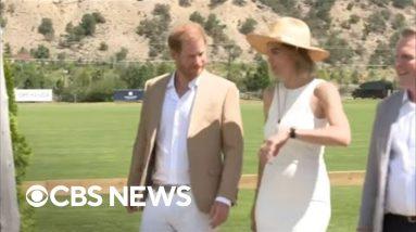 Prince Harry plays in charity polo match