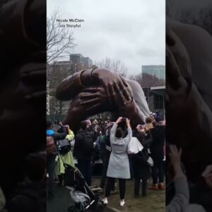 Sculpture commemorating Dr. Martin Luther King Jr. and his wife unveiled in Boston #shorts