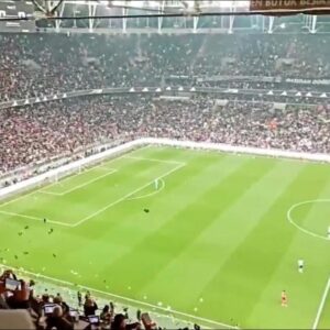 Fans throw stuffed toys onto soccer field for survivors of Turkey and Syria earthquakes