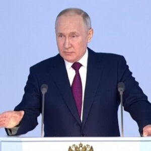 Russian leader Vladimir Putin blames the West and Ukraine for war