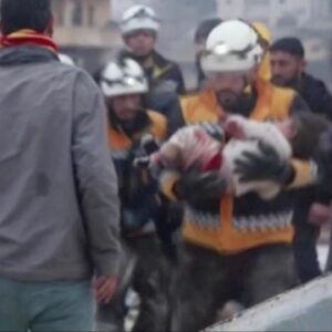 Toddler rescued from rubble in Syria following earthquake