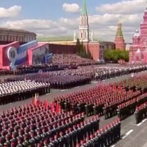 Russia holds scaled-down Victory Day celebration hours after air strikes on Ukraine