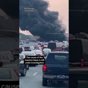 Section of I-95 in Philadelphia collapses after tanker truck fire #shorts