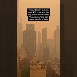 NYC sky turns orange as Canadian wildfire smoke chokes city #shorts