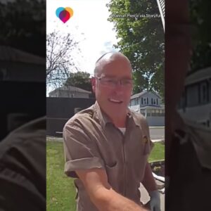 UPS driver helps woman hide birthday present for fiancee #shorts