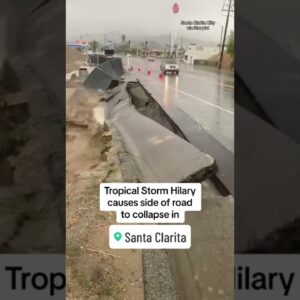 Road collapses in California after rains from Hilary #shorts