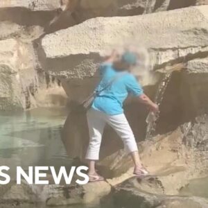 Video shows woman using Rome's Trevi Fountain to fill water bottle