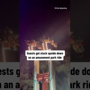 Riders get stuck upside down for nearly half an hour on malfunctioning amusement park ride #shorts
