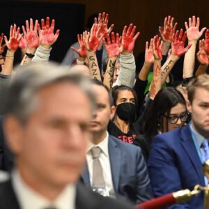 Watch: Protesters calling for cease-fire in Gaza disrupt Senate hearing over Israel aid
