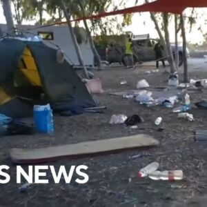 Evidence of massacre remains at Israeli music festival site