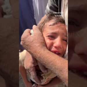 Palestinian boy cries for parents after Israeli airstrike in Gaza #shorts