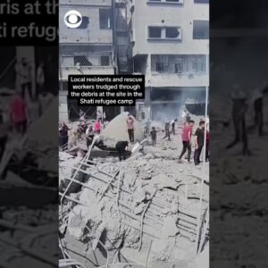 Video shows aftermath of Israeli airstrikes in Gaza City #shorts