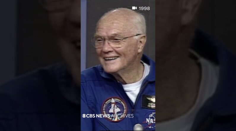 John Glenn talks to reporters in 1998 after becoming the oldest man to fly in space #shorts