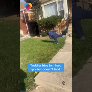 Toddler tries to do flip, might need to practice more #shorts