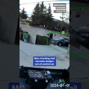 Man narrowly dodges out-of-control car #shorts