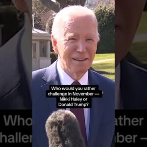 Biden on if he wants to face Trump or Haley: "I don't care" #shorts