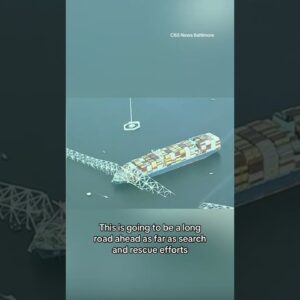 Aerial footage shows Baltimore bridge collapse #shorts