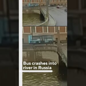 Bus crashes into river in Russia #shorts