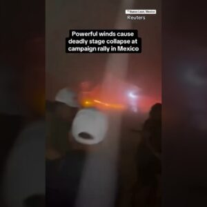 Powerful winds cause deadly stage collapse during rally in Mexico #shorts