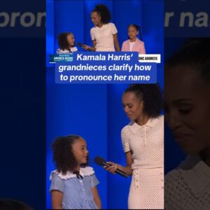 Kamala Harris' grandnieces clarify how to pronounce her name #shorts