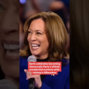 Kamala Harris celebrates becoming Democratic Party's presidential nominee #shorts