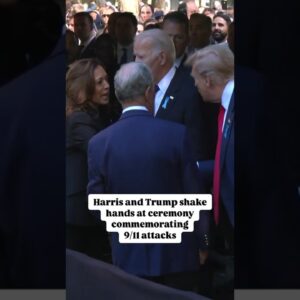 Harris, Trump shake hands at ceremony commemorating 9/11 #shorts