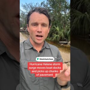 Helene picks up boat docks and chunks of pavement in Florida #shorts