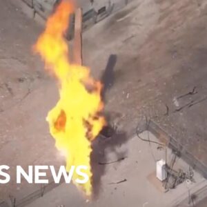 Pipeline explosion injured at least four, fire continues to burn