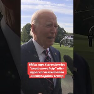 Biden says Secret Service needs more help after apparent Trump assassination attempt #shorts