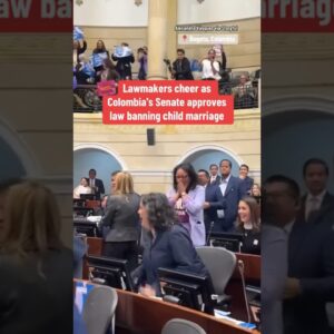 Lawmakers cheer as Colombia's Senate approves law banning child marriage #shorts