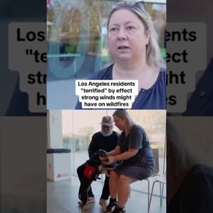 Los Angeles residents "terrified" by effect strong winds might have on wildfires #shorts