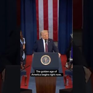 Trump says the "golden age of America begins right now" #shorts