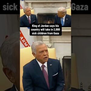 King of Jordan says his country will take 2,000 sick children from Gaza #shorts