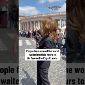 People from around the world wait hours to bid farewell to Pope Francis #shorts