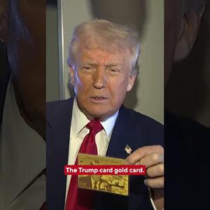 Trump shows off $5 million "gold card" for wealthy immigrants #shorts