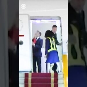 French President Emmanuel Macron’s wife seen shoving his face #shorts