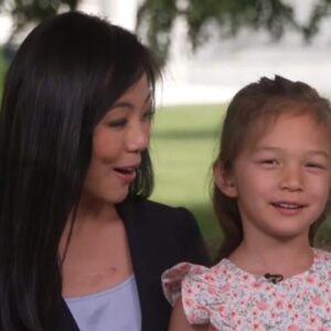 CBS News correspondent Weijia Jiang's daughter asks question at White House
