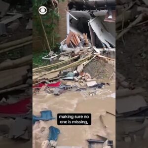 West Virginia apartment building partially collapses after flooding #shorts