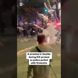 Eight arrested for assault, obstruction during Seattle, Washington ICE protest #shorts