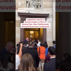 Legislators protest Sen. Alex Padilla’s removal from Homeland Security press conference #shorts