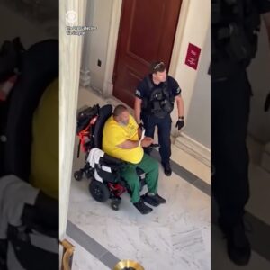 Demonstrators in wheelchairs protesting proposed Medicaid cuts in GOP budget bill zip-tied #shorts