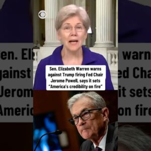 Sen. Elizabeth Warren warns against Trump firing Fed Chair Jerome Powell #shorts