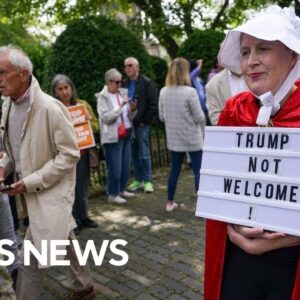 Hundreds protest Trump's Scotland visit outside U.S. consulate in Edinburgh