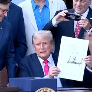 President Trump celebrates Independence Day with budget bill signing, military jet flyover