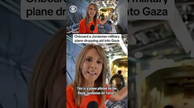 Onboard a Jordanian military plane dropping aid into Gaza #shorts