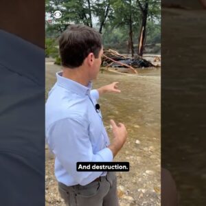 Receding Texas floodwaters reveal damage along Guadalupe River #shorts