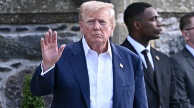 Trump wraps Scotland trip clouded by Epstein controversy