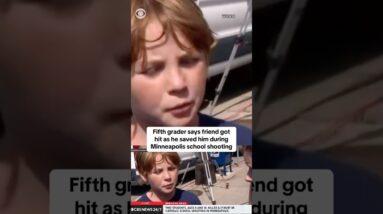 Fifth grader says friend got hit as he saved him during Minneapolis school shooting #shorts