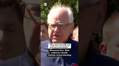 Minnesota Gov. Walz addresses deadly Catholic school shooting #shorts