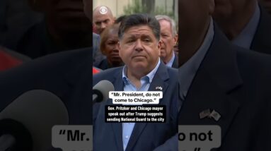 Illinois governor and Chicago mayor speak out after Trump suggests deploying National Guard #shorts